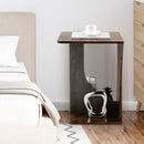 2-Tier Compact C-shape Sofa Side Table-Rustic Brown by LJGDeals
