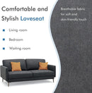 Modern Loveseat with Comfy Backrest Cushions by LJGDeals