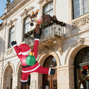 8.5 Feet Christmas Inflatable Reindeer and Climbing Santa Claus with Built-in LED Lights by LJGDeals