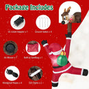 8.5 Feet Christmas Inflatable Reindeer and Climbing Santa Claus with Built-in LED Lights by LJGDeals