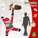 8.5 Feet Christmas Inflatable Reindeer and Climbing Santa Claus with Built-in LED Lights by LJGDeals
