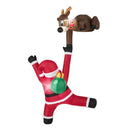 8.5 Feet Christmas Inflatable Reindeer and Climbing Santa Claus with Built-in LED Lights by LJGDeals