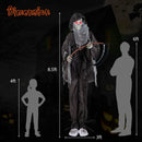 8.5 Feet Halloween Decoration Animated Standing Grim Reaper with Glowing Eyes by LJGDeals