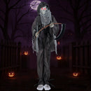 8.5 Feet Halloween Decoration Animated Standing Grim Reaper with Glowing Eyes by LJGDeals
