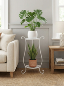 Two-Tier Metal Plant Stand – Double Layer Iron Flower Rack for Indoor & Outdoor Plants by 2Dropme