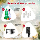 6 Feet Tall Inflatable Christmas Snowman and Tree Decoration Set with LED Lights by LJGDeals