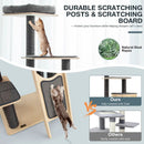 5-Tier Modern Wood Cat Tower with Washable Cushions-Gray by LJGDeals
