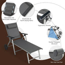 Adjustable Patio Folding Chaise Lounge Chair with Wheels by DirectDeals