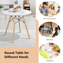 Round Modern Dining Table with Solid Wooden Leg-White by LJGDeals