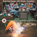 32 Inch Square Propane Fire Pit Table with Lava Rocks Cover by LJGDeals