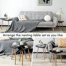 Set of 2 Modern Nesting Coffee Tables Triangular Tabletop Bamboo Legs by LJGDeals