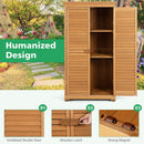 Outdoor Wooden Garden Tool Storage Cabinet-Natural by DirectDeals