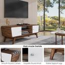 Sliding Door TV Stand with Adjustable Shelf for TVs up to 55 Inch by LJGDeals