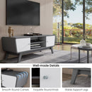 Sliding Door TV Stand with Adjustable Shelf for TVs up to 55 Inch by LJGDeals