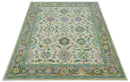 Beige Blue Purple Traditional Floral Hand Tufted Wool Area Rug