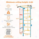 7 In 1 Kids Indoor Gym Playground Swedish Wall Ladder for Solid Wall-Yellow by LJGDeals