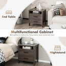 Modern Wood Grain Nightstand with Cable Hole and Open Compartment by DirectDeals