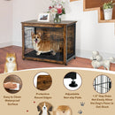 Wooden Dog Crate Furniture with Double Door and Tray-Brown by LJGDeals