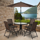 4 Pieces Folding Dining Chairs with Smooth Armrests and Sling Back by LJGDeals