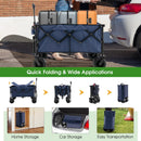 Folding Utility Garden Cart with Wide Wheels and Adjustable Handle by LJGDeals