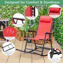 Outdoor Patio Camping Lightweight Folding Rocking Chair with Footrest by LJGDeals