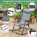 Outdoor Patio Camping Lightweight Folding Rocking Chair with Footrest by LJGDeals