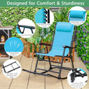 Outdoor Patio Camping Lightweight Folding Rocking Chair with Footrest by LJGDeals