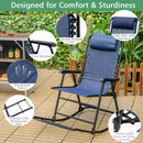 Outdoor Patio Camping Lightweight Folding Rocking Chair with Footrest by LJGDeals