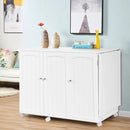 Folding Sewing Table Shelves Storage Cabinet Craft Cart with Wheels by LJGDeals