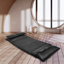Foldable PU Leather Leisure Floor Sofa Bed with 2 Pillows-Black by LJGDeals