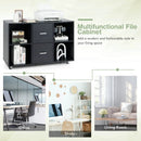 2 Drawer Wood Mobile File Cabinet with 4 Open Compartments-Black by DirectDeals