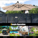 10 Feet Patio Solar Powered Cantilever Umbrella with Tilting System by LJGDeals