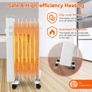1500W Oil Filled Space Heater with Universal Wheels and 3-Level Heat-White by LJGDeals