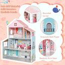 3-Tier Toddler Doll House with Furniture Gift for Age over 3 by LJGDeals
