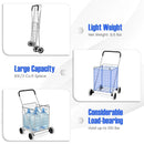 Portable Folding Shopping Cart Utility for Grocery Laundry-Silver by DirectDeals
