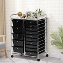15-Drawer Utility Rolling Cart with Drawers Multi-Use Storage-Icecream Multicolor by LJGDeals