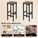 2 Pieces 28 Inch Dining Bar Chair Set with Footrest and Adjustable Pads-Rustic Brown by LJGDeals