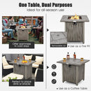28 Inch 40 000 BTU Square Fire Pit Table with Lid and Lava Rocks-Gray by DirectDeals