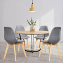 4 Pieces Modern Dining Chair Set with Wood Legs and Fabric Cushion Seat by LJGDeals