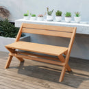 2-Person Indonesia Teak Wood Folding Outdoor Benches with Slatted Seat by LJGDeals