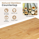 3-Tier Kitchen Island Cart Rolling Service Trolley with Bamboo Top