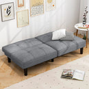 Convertible Folding Futon Sofa Bed with 6-Position Adjustable Backrest-Gray by LJGDeals