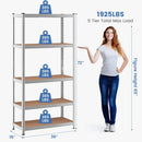 35.5 x 71 Inch Adjustable 5-Layer 2000 lbs Capacity Tool Shelf-Silver by LJGDeals