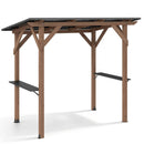 Grill Gazebo 8.6 x 5 FT Cedar Wood with Serving Shelves by DirectDeals