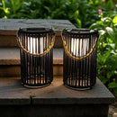 10.5'' High Solar Lantern Outdoor Table Lamp Black 2Pcs by JHY DESIGN