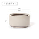 8.75 inch Gray Cream Fiberstone Ceramic Pot