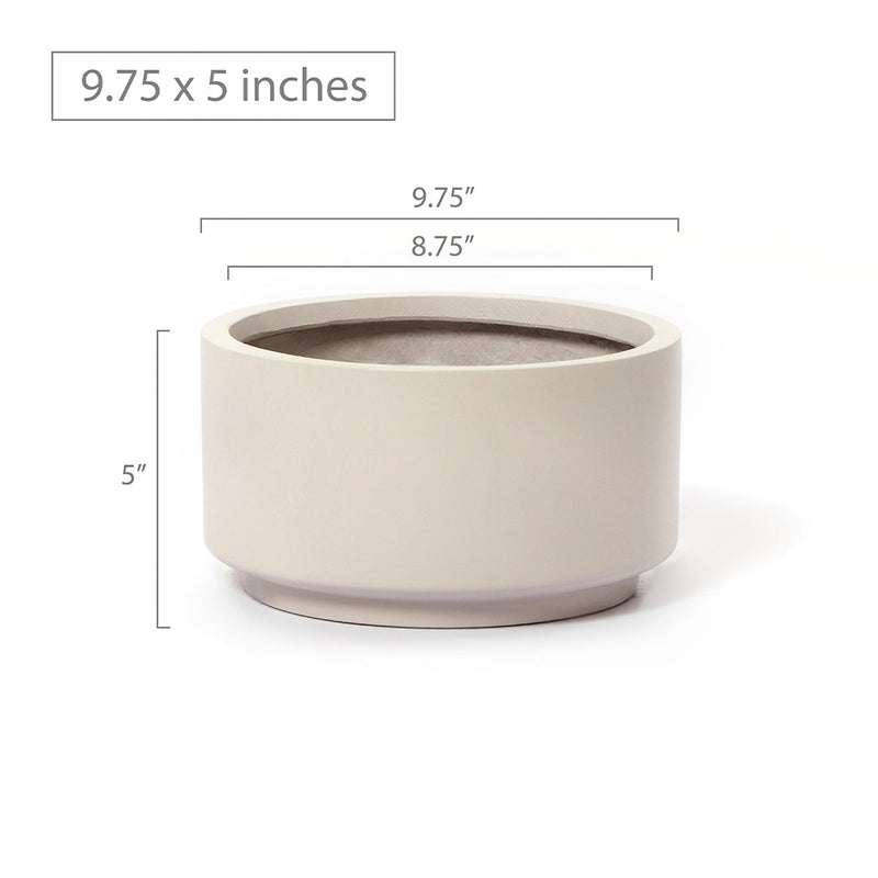 8.75 inch Gray Cream Fiberstone Ceramic Pot