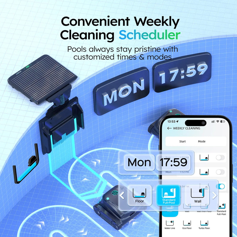 WYBOT S2 Solar with Solar-Powered Charging Dock Robotic Pool Cleaner