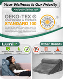 LX6 3-Piece Compact Support for Reading, Rest & Leg Elevation, Wedge Pillow Set, Stone Navy with Aloe Vera