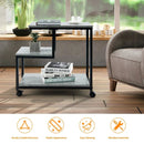 3-Tier Side Table with Storage and Universal Casters for Living Room and Bedroom-Black by LJGDeals